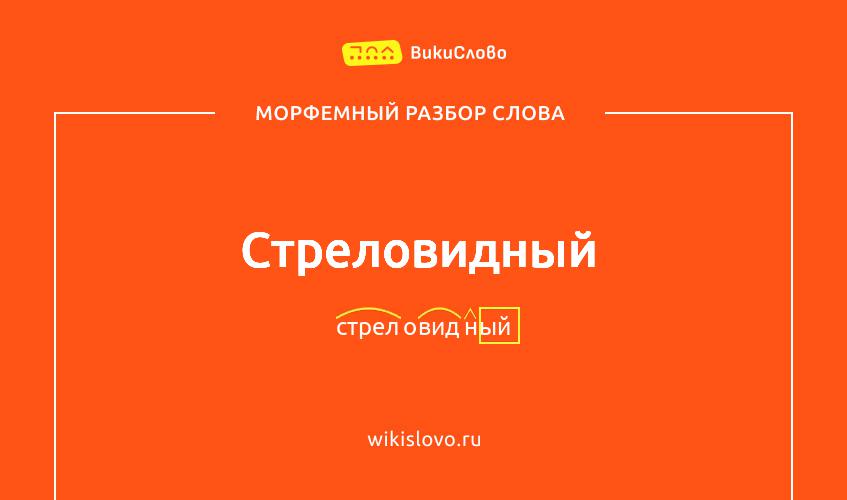 Морфемный разбор слова стреловидный