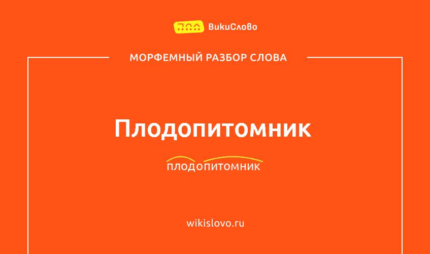Морфемный разбор слова плодопитомник