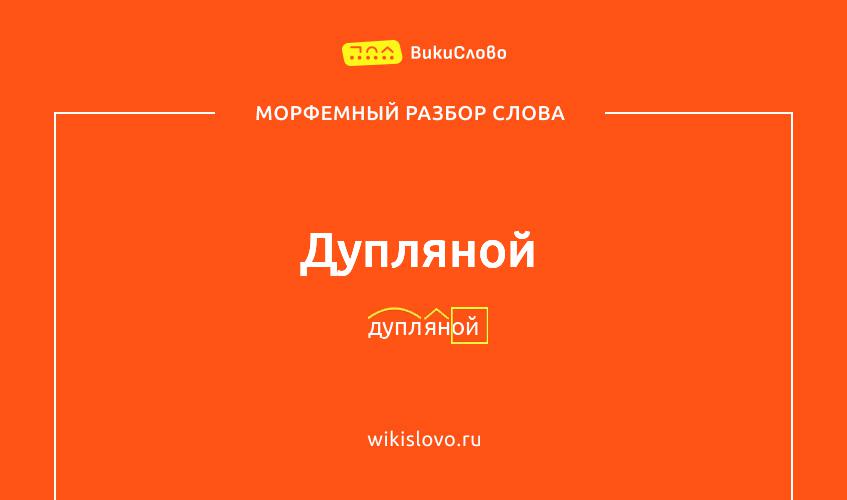 Морфемный разбор слова дупляной