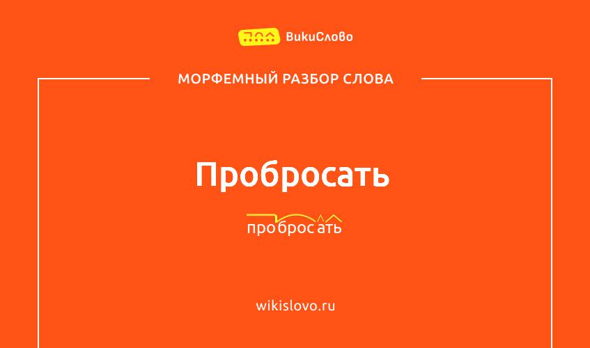 Морфемный разбор слова пробросать