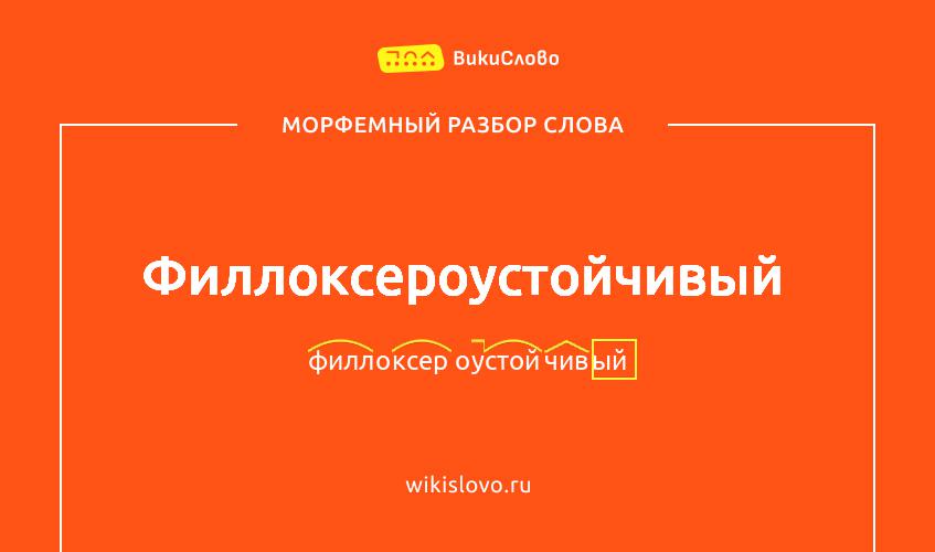 Морфемный разбор слова филлоксероустойчивый