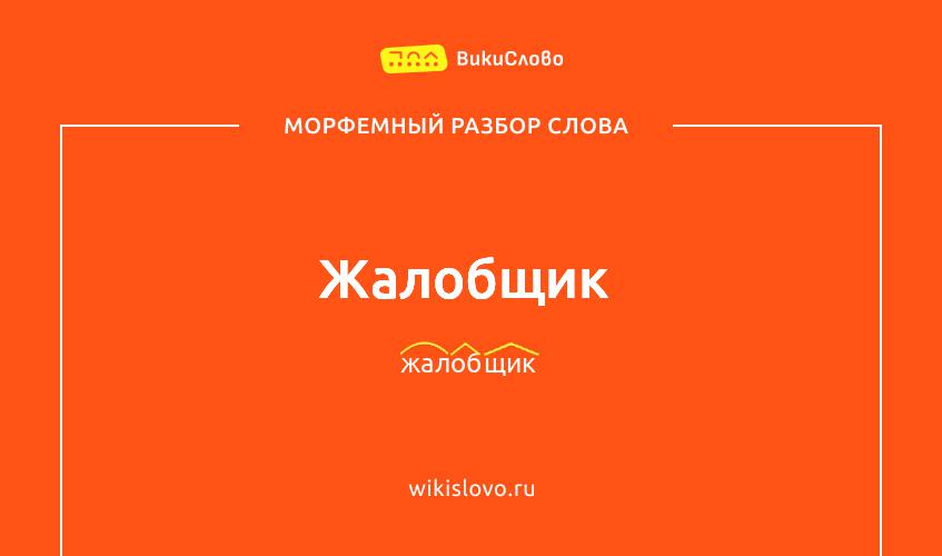 Морфемный разбор слова жалобщик