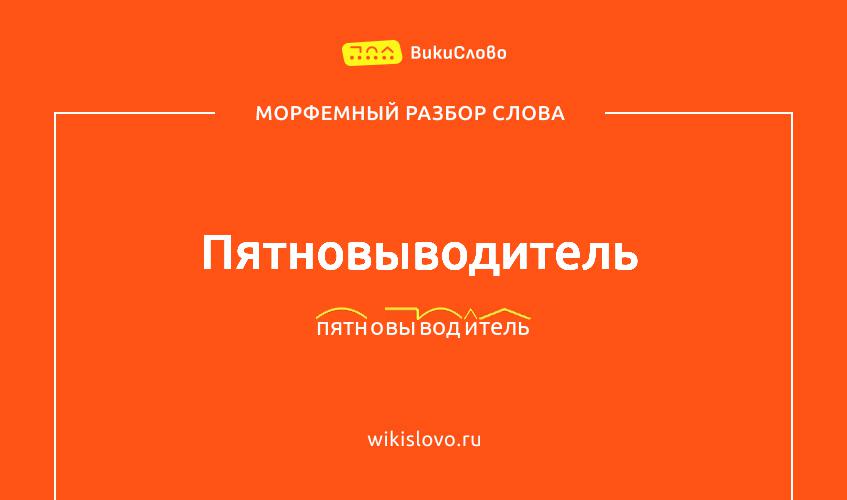 Морфемный разбор слова пятновыводитель