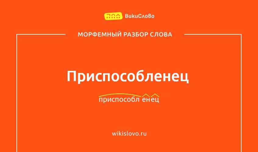 Морфемный разбор слова приспособленец
