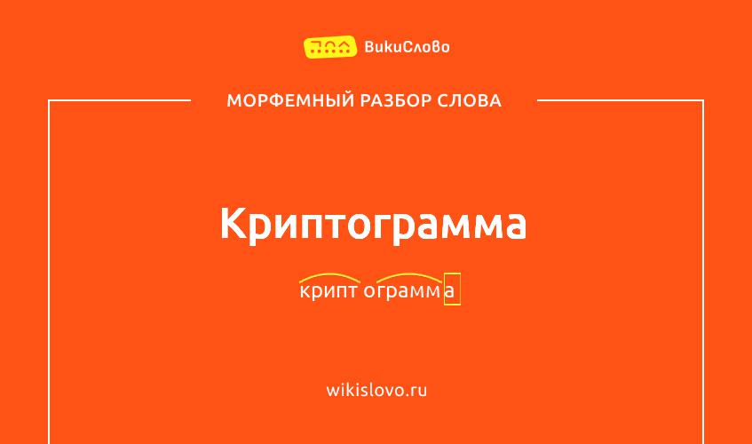 Морфемный разбор слова криптограмма