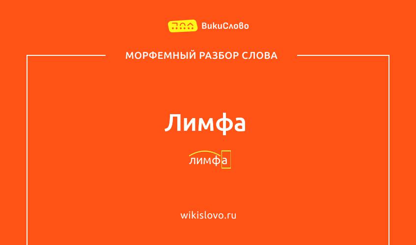 Морфемный разбор слова лимфа