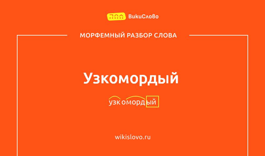 Морфемный разбор слова узкомордый