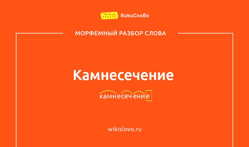Морфемный разбор слова камнесечение